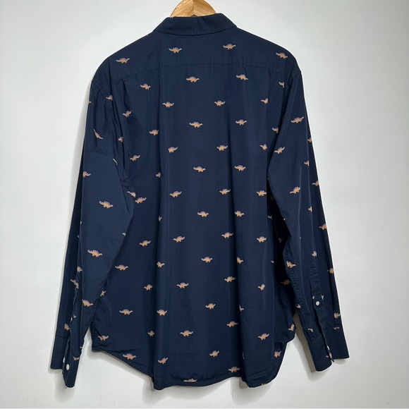 Bonobos Men’s Navy Dinosaur Print Button Up Shirt Size XXL - Picture 5 of 9